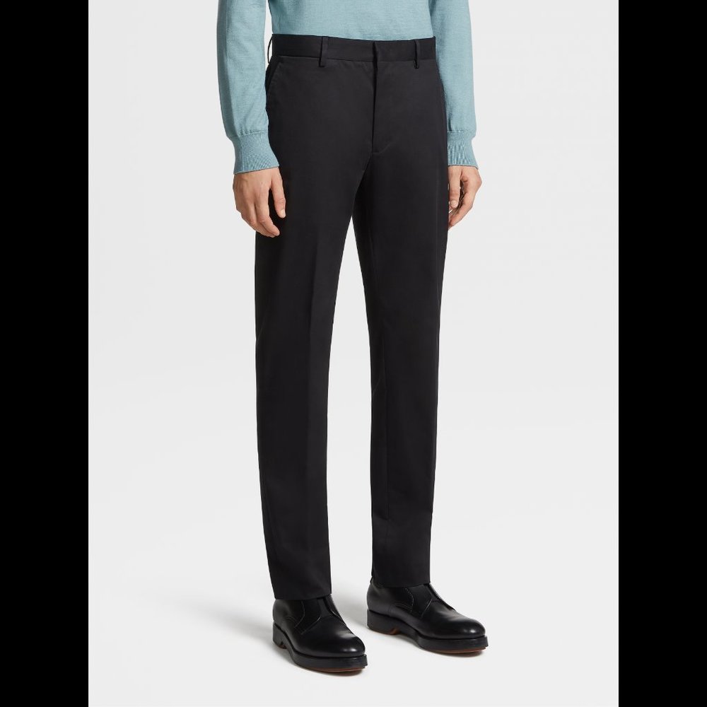 Ermenegildo Zenga Men's Black Cotton Pants Sz 40 / 42 XXL (Zenga sz 58) NWT